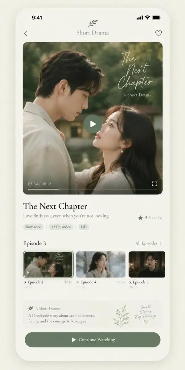 绮梦言情短剧离线缓存站 APP 绮梦言情短剧离线缓存站 APP 界面展示